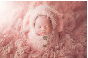 

Baby Soft Sleeping Bag Hat Set Baby Girls Photo Shooting Clothes Newborn Photography Props Crochet Infant Outfits Photo Props
