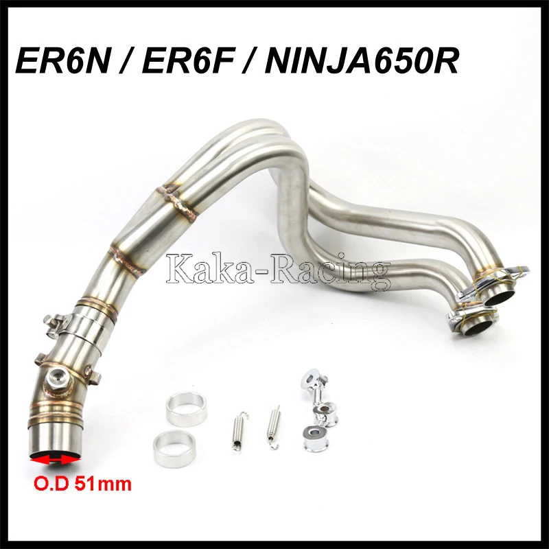 Motorcycle System Exhaust Muffler Header Link Pipe with Akrapovic Exhaust Tail Tip for Kawasaki ER6N ER6F NINJA 650R 2012 - Цвет: Type F