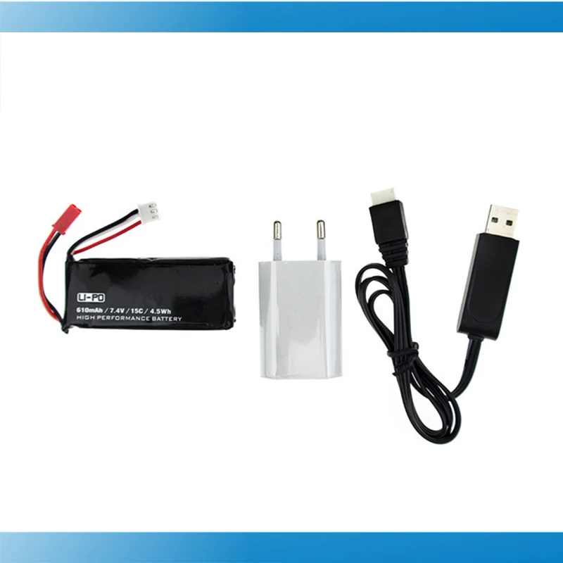 ЕС Подключите USB Charger 7.4 В 610 мАч 15C 4.5wh lipo Батарея x4 h502s h502e RC Quadcopter запасной Запчасти