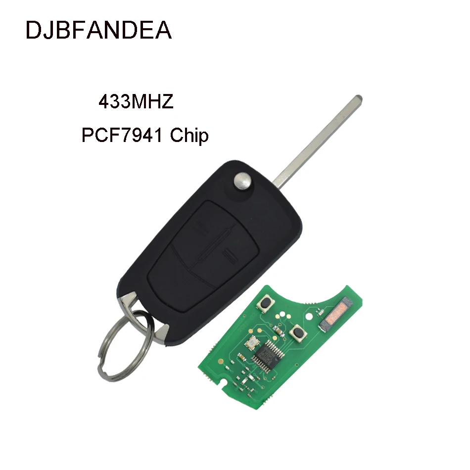

DJBFANDEA 434MHZ Car Remote Key for Vauxhall Opel Astra H 2004 2005 2006 2007 2008 2009 Zafira B Flip Key 2 Buttons PCF7941 Chip