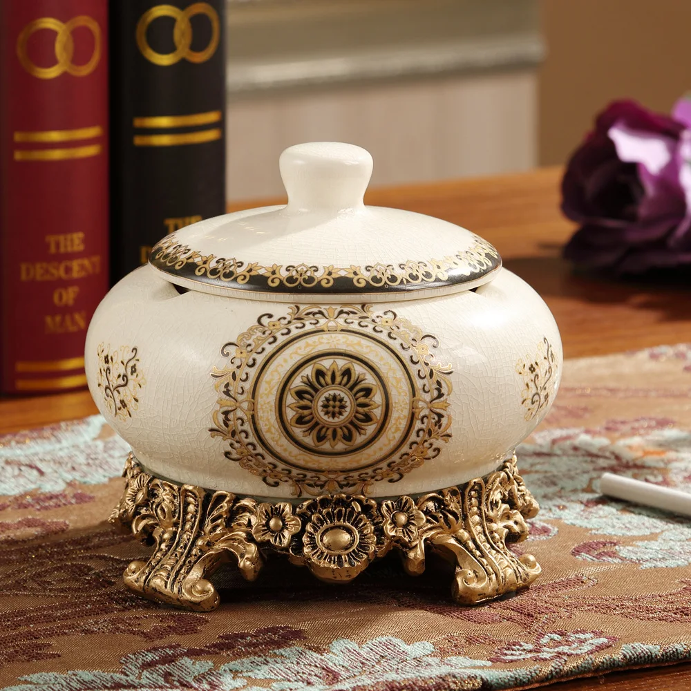 Creative European and American ceramic ashtray home decoration high