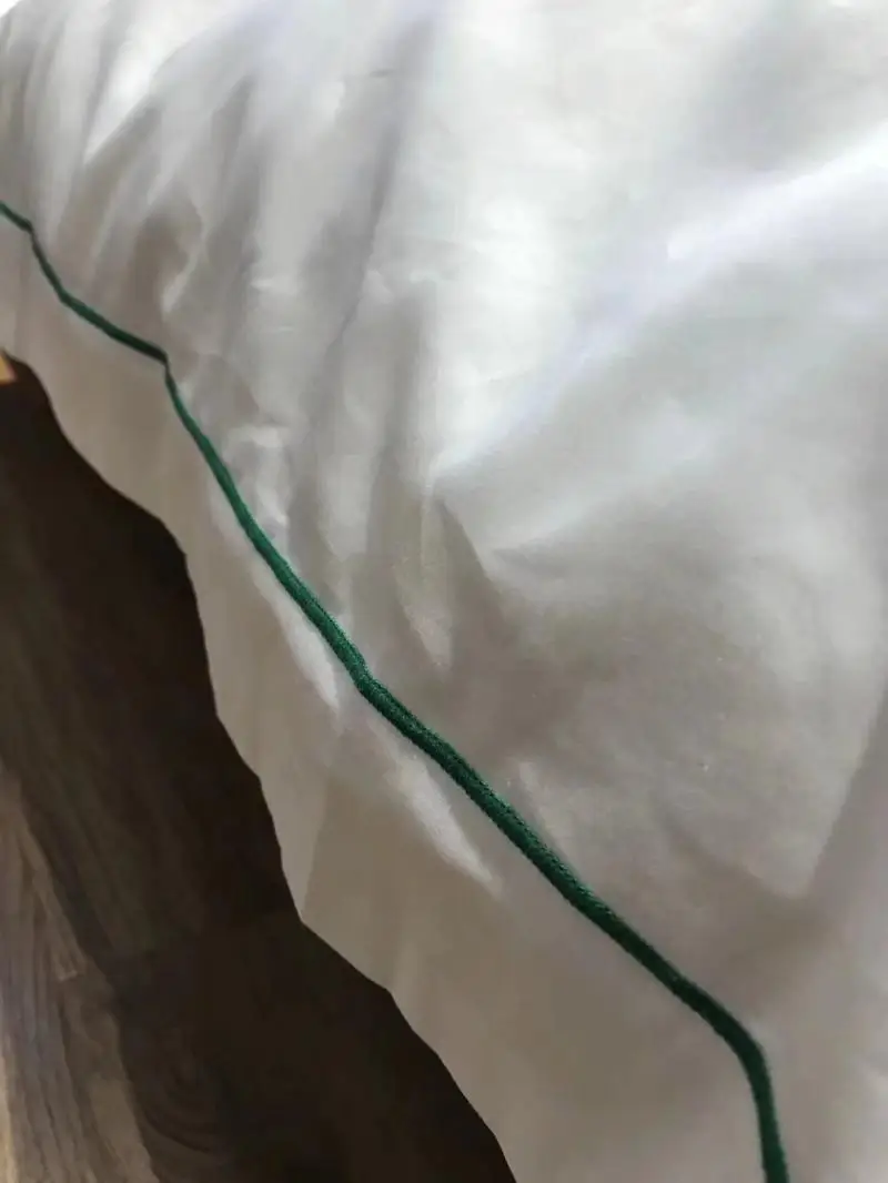 Роскошный шелковый постельное белье королевы king size а-ля 60ые, набор постельного белья 4 шт. хлопок постельное белье с вышивкой из синего и белого цвета