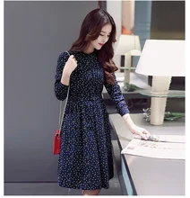 Vancol 2016 Fashion Women Summer Spring Tropical Dress Floral Print Elegant Vestidos Long Sleeve Casual Dresses Women Plus Size