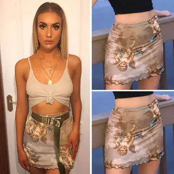 

New Women Ladies Fashion Casual Chic Summer Skirt Pencil Bandage High Waisted Bodycon Wrap Short Mini Skirt Party Clubwear