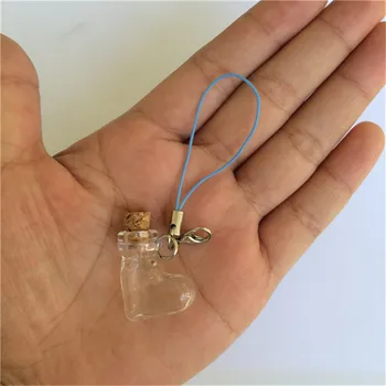 

Mini Glass Bottles Love Hearts Pendants Bottles With Chains Clasp For DIY Jars Necklace 2016 New 10pcs