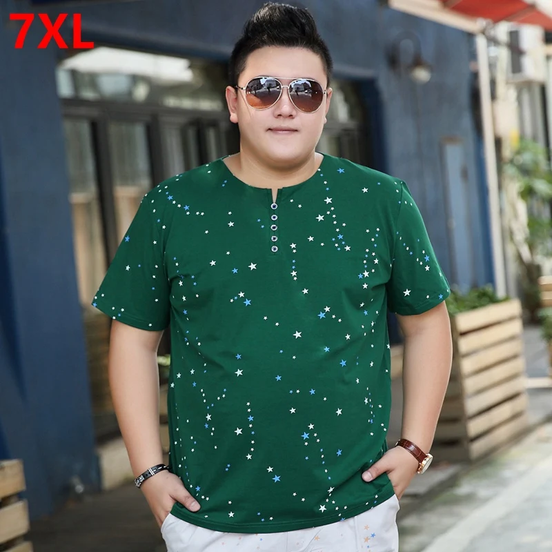 

Summer big size short-sleeved T-shirt large size men loose tide men's big people half-sleeved bottoming shirt