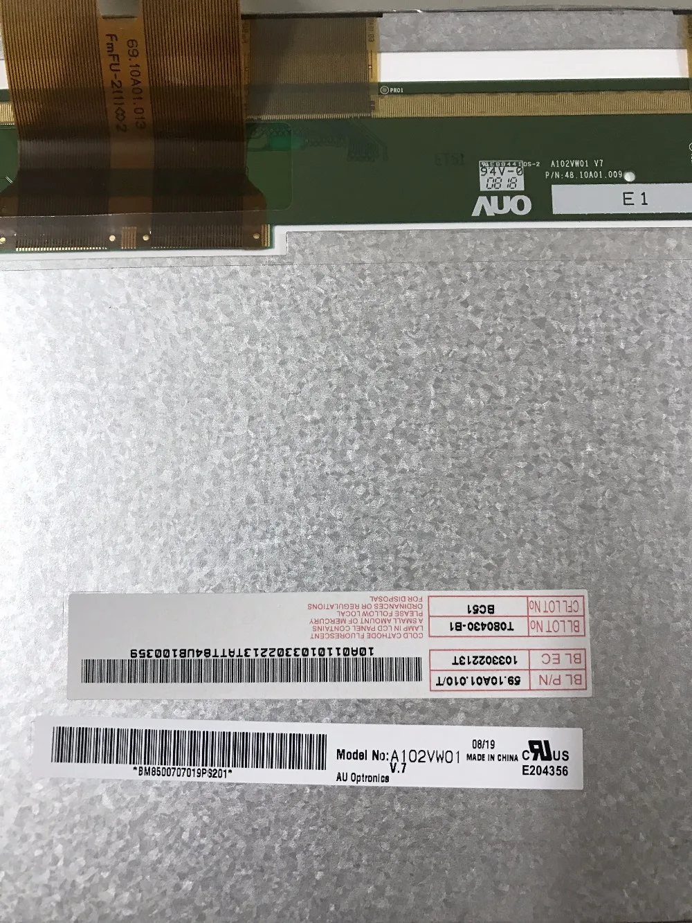 Ihch Lcd Tela Tela de 10.2 Polegada A101vw01 V.3 V.8 V.7 A102vw01 A102vw01 v7 v8 v3 10.1 - Imagem 2