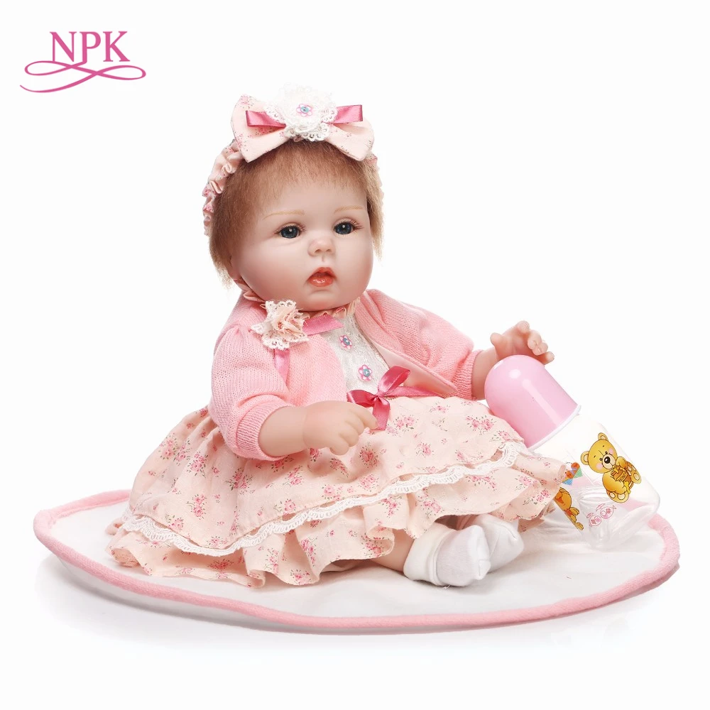 

NPK 18 '' Handmade dolls reborn silicone realistic bonecas reborn adora dolls with rooted hair baby girl children's gift toys