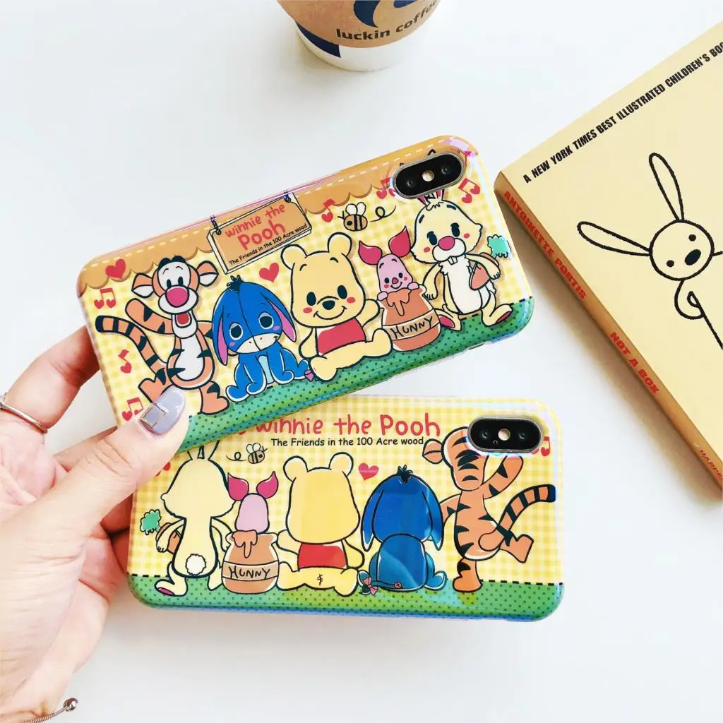 Мода мультфильм аниме Disneys My Friends Tigger Пух пара чехол для iPhone 8 7 6 6s плюс X 10 XR Xs Max