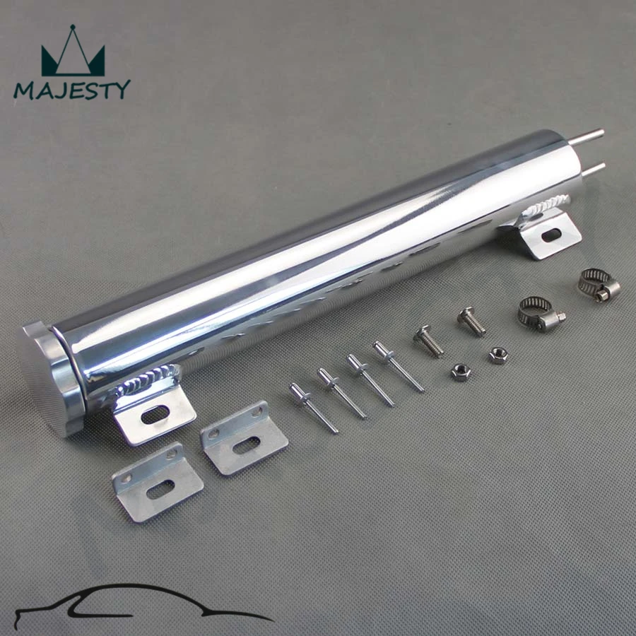 

2" x 13" 2 x 13 Aluminum Radiator Overflow Tank Catch Can Universal Reservoir