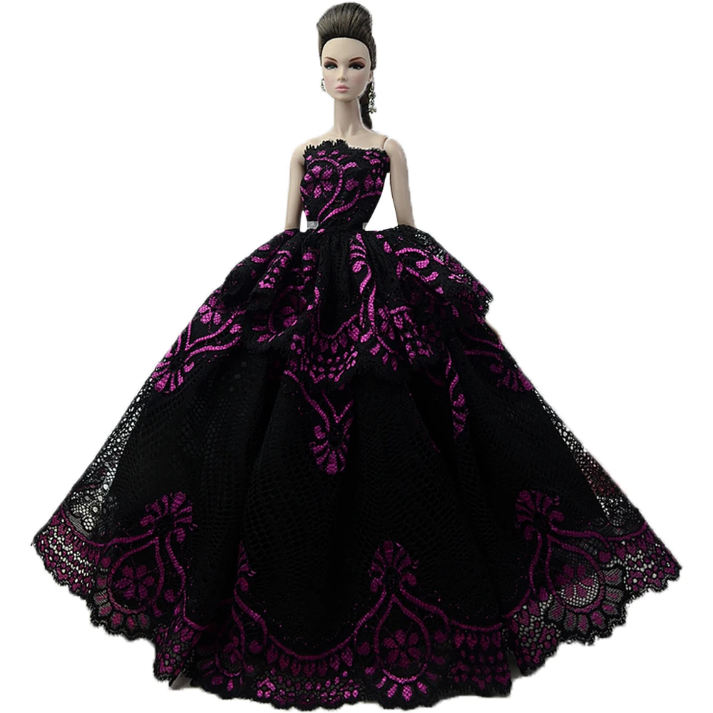 NK One Pcs Doll Princess Wedding Dress Noble Party Gown For Barbie Doll Accessories Handmake Outfit Best Gift For Girl' Doll JJ