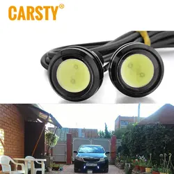 Carsty 2 шт. 18 мм DRL светодиодный Автомобильный свет паркование Eagle Eye огни дневного света водонепроницаемый задний рабочий свет источник