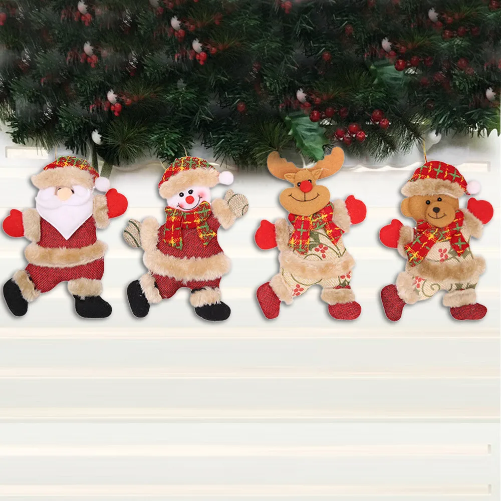 4 шт. украшения для рождественской елки для дома, Санта-Клаус, снеговик, рождественские украшения, Товары для детей, рождественские подарки, Navidad Q3
