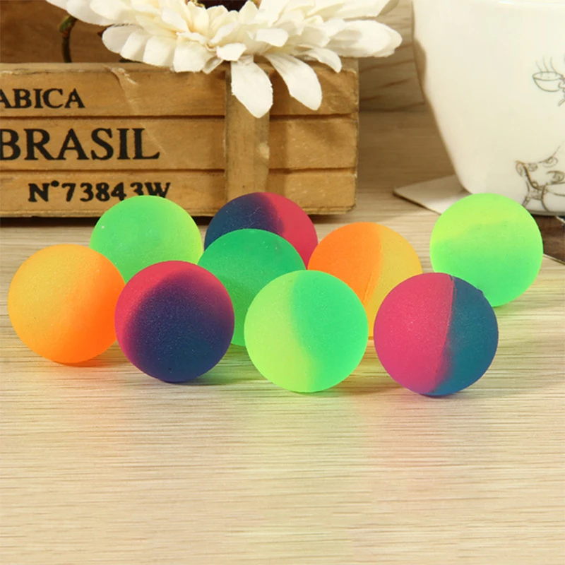 

10 Pcs 32mm Noctilucent Ball Luminous Candy Colors High Bounce Ball for Kids