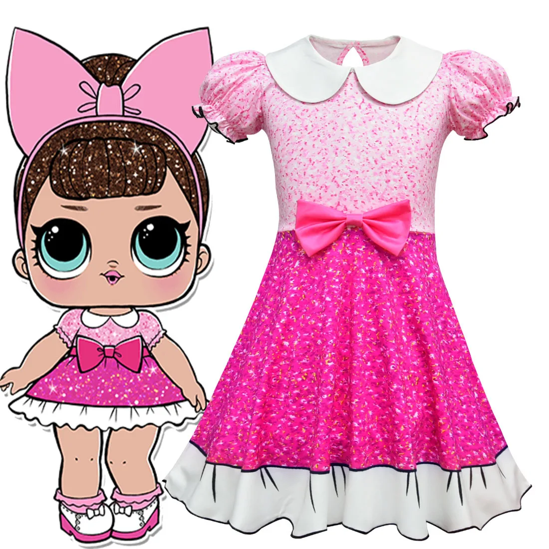 

2019 Spring and Autumn fashion Girls Rapunzel Dress Up Kids Lol Dolls Princess Costume Children Party Cosplay Girls Cloths