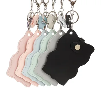 

Women Cartoon PU Leather Card Holders Students Bus Card Case Lanyard Girl Cute Rabbit Door Work Identity Badge 2 Cards Cover
