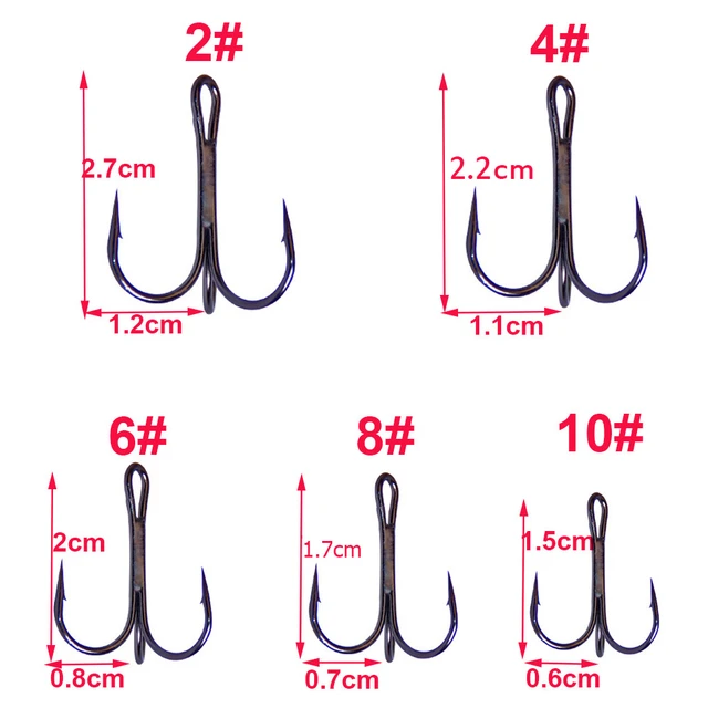 EASY CATCH 500pcs/lot Super Sharp Anchor Hook Sea Fishing Treble hook size  Triple Hooks for jig fishing lure tackle