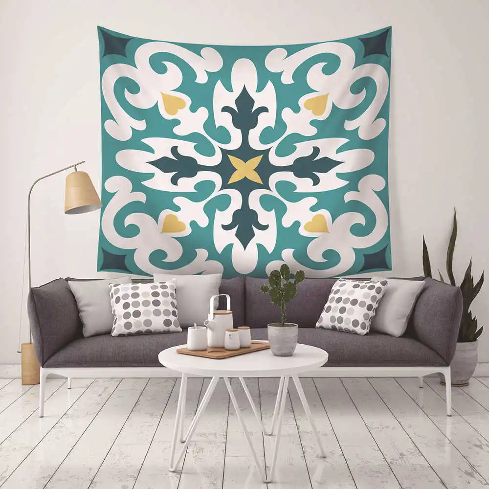 Indian Mandala Tapestry Cotton Geometric Lotus Flower Pattern Tapiz HippieTapestry Wall Hanging Pizza Beach Cover Tenture Murale