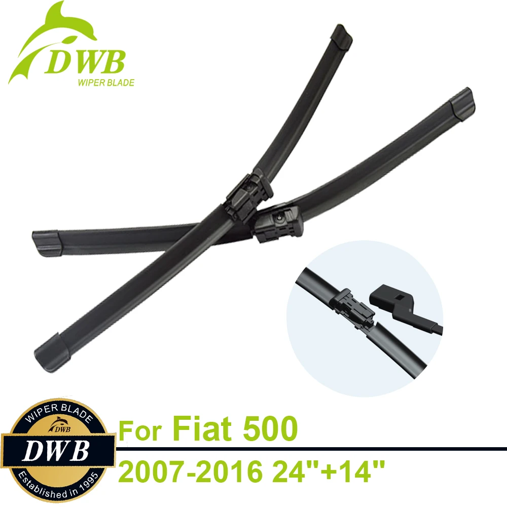 Wiper Blades for Fiat 500 2007 2016 24"+14", 2pcs Free Shipping, Top