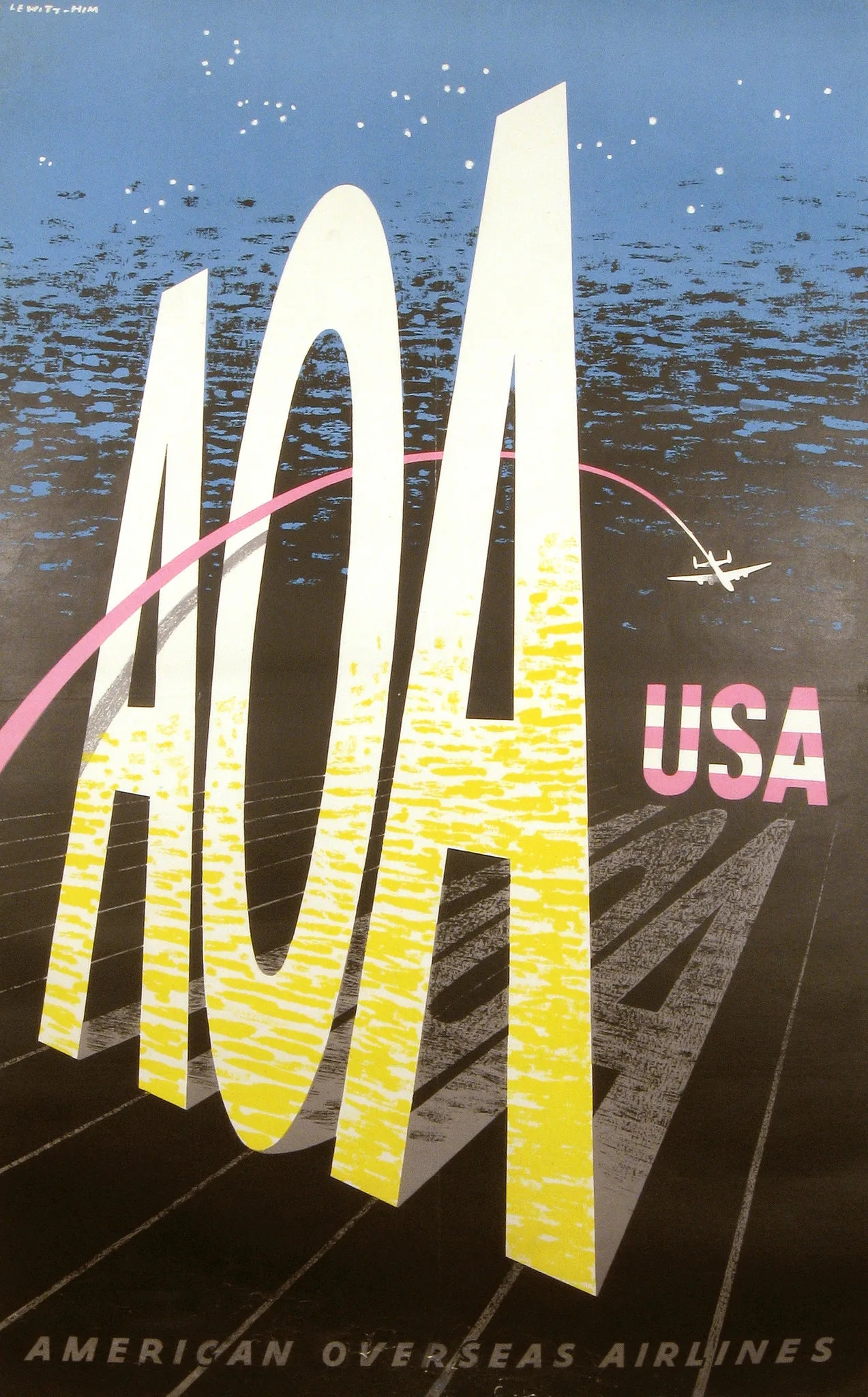 Винтажный авиационный плакат AOA USA circa 1940 классический холст картины настенные