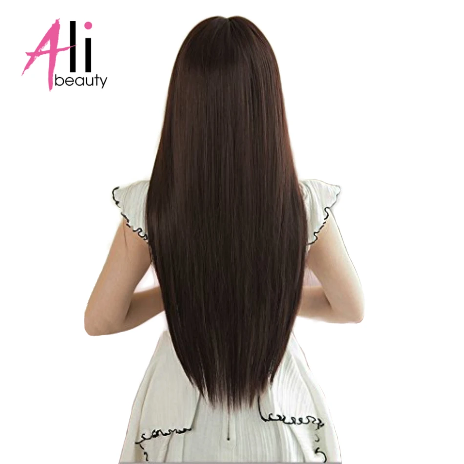 

ALIBEAUTY 70G Peruvian Straight Hair 6Pcs/Set Clip In Hair Extensions 100% Human Hair Dark Brown Remy Hair 2-3Set For A Head