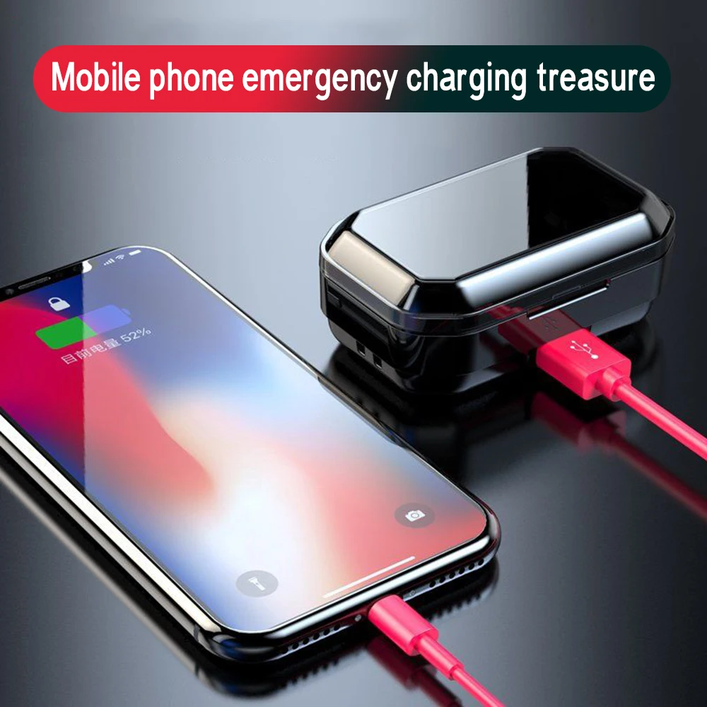 G02 TWS 5 0 Bluetooth 9D стерео наушники беспроводные IPX7 водонепроницаемые 3300 мАч LED Smart Power