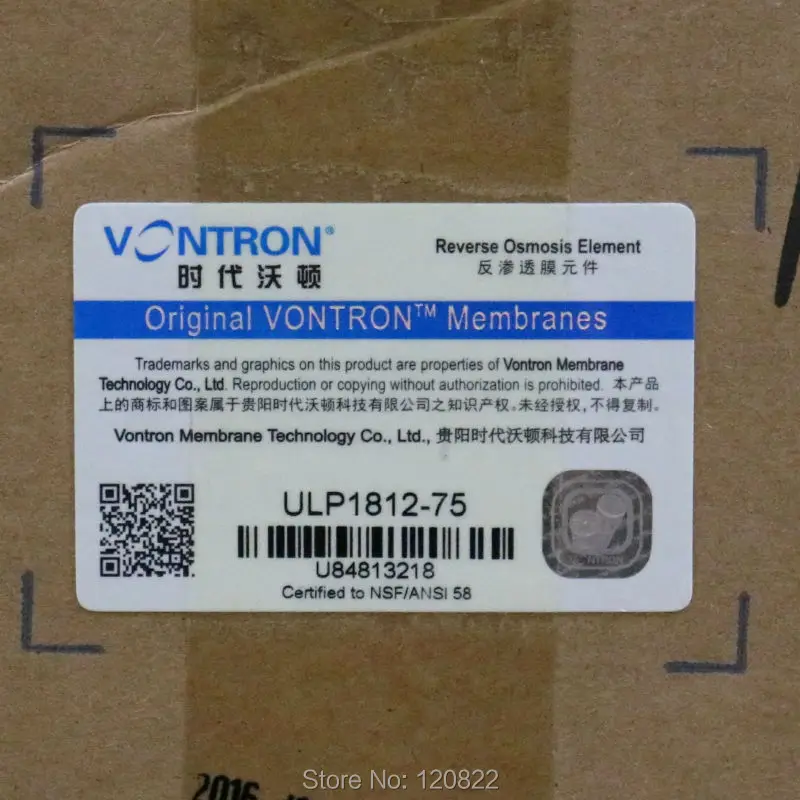 Vontron ULP1812 75 RO мембранный элемент NSF система обратного осмоса 75gpd картридж фильтра