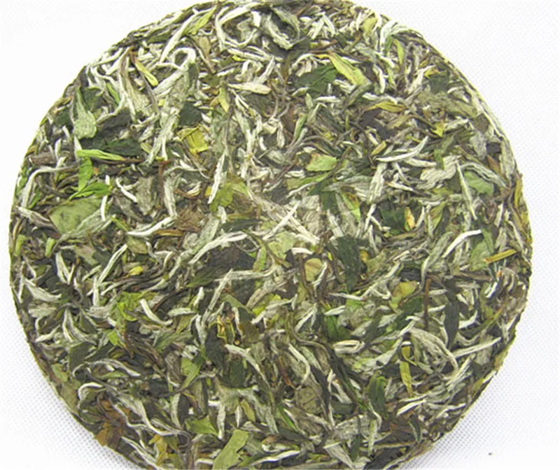  : C-PE097 Super Chinese Green Food Puer Tea Fuding White Tea cake 350g Sessile Silver Needle Natural Herbal White Peony bag 