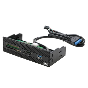 

5.25" USB 3.0 Internal Card Reader Media Dashboard PC Front Panel All In 1 Card Readers Support CF XD MS M2 TF SD