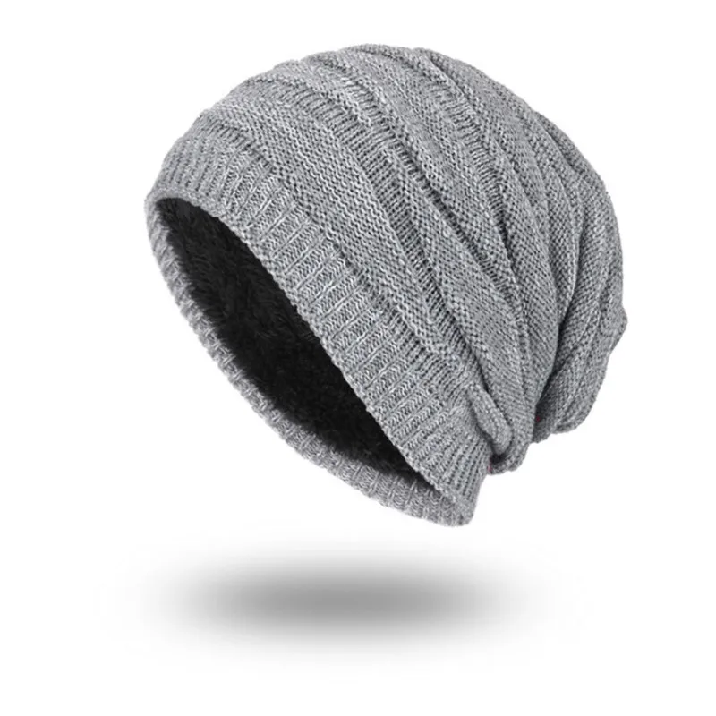 Новинка, теплые однотонные вязаные шапочки Skullies Beanies, зимние шапки для мужчин и женщин, шапки Gorras Bonnet, плотные бархатные тюрбан