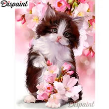 

Dispaint Full Square/Round Drill 5D DIY Diamond Painting "Cat flower" Embroidery Cross Stitch 3D Home Decor A11032