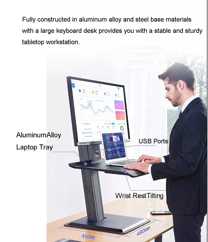 NB ST15 190cm Ergonomic Computer Sit Stand