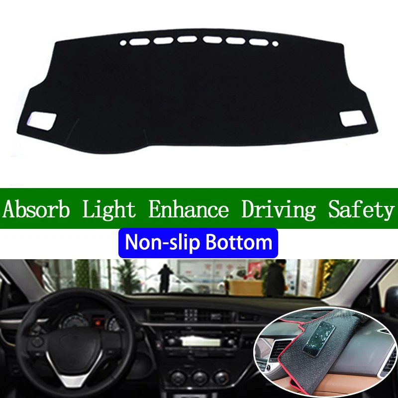 

For Toyota corolla 2014 2015 2016 2017 2018 on-slip Bottom Dashboard Cover Car Decals Car Stickers Interior Car Accessories
