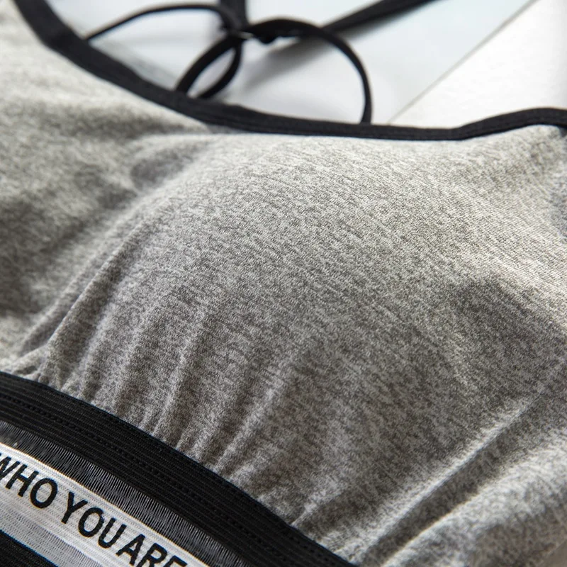 SP&CITY Sporty Style Letter Print Solid Cotton Tube Top Women Summer Criss-Cross Invisible Bras Push Up Bra Soft Breathable Tops