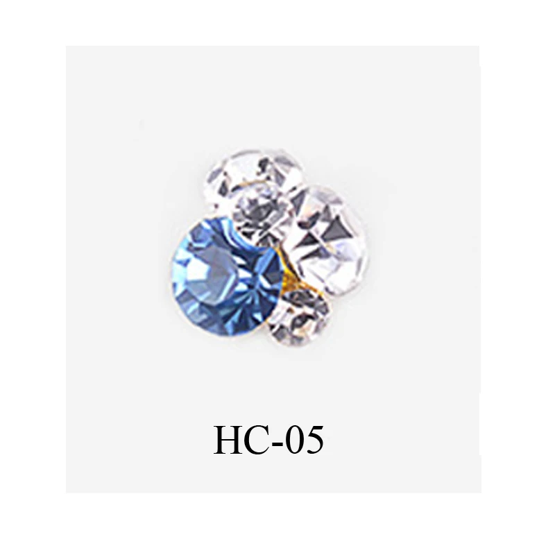 New 10pcs Crystal Bright Stones Nail Rhinestone Alloy Nail Art Decorations Glitter DIY 3D Nail Jewelry Pendant - Цвет: HC-05