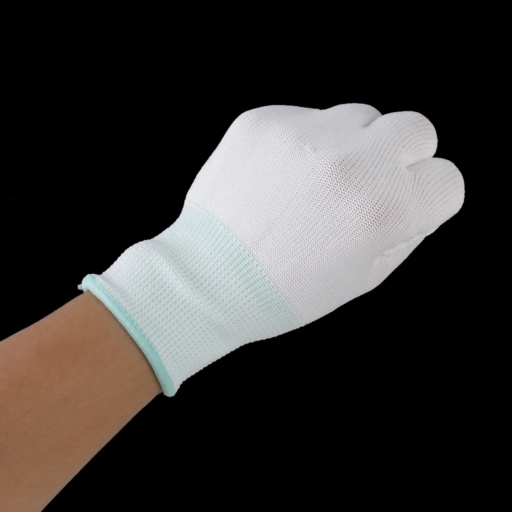 2 Pairs Dust-free White Nylon Seamless Quilting Gloves DIY Apparel Sewing Tool For Machine Quilter Sewing Work 