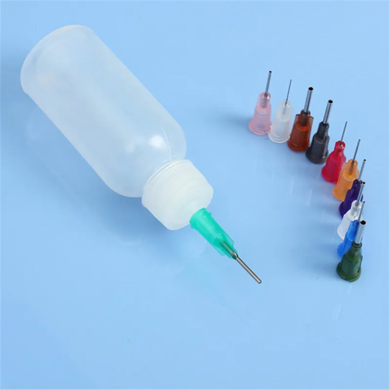 

30ml Transparent Polyethylene Needle Dispensing Dispenser Bottle For Rosin Solder Flux Paste + 11 Needles