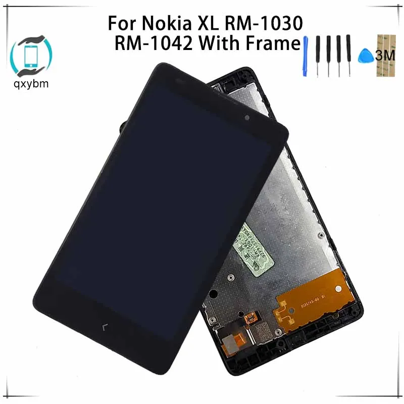 

100% Tested Display For Nokia XL RM-1030 RM-1042 LCD Display + Touch Screen Digitizer Replacement Parts No dead pixel with Frame