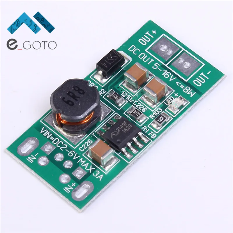 5pcs DC 2 6.5V To 12V 8W Step Up Boost Power Module Voltage Converter