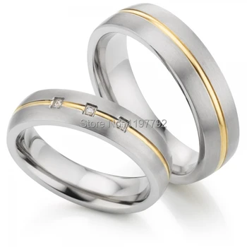 

western Europe custom his and hers lover bridal rings titanium wedding band rings sets for men and women titan trauringe