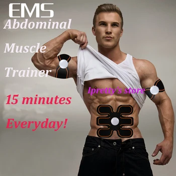 

CR2032 battery power 3 pads Abdominal Muscle trainer Waist Device abdominal muscles training Loss Slimming body Massager