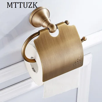

MTTUZK europe style chrome antique brass paper towel rack bathroom paper holder Base carved toilet paper box toilet accessories