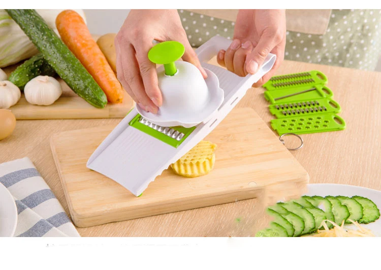 Kcasa 5 лезвий мандолина slicer многофункциональный нож терка Нержавеющая сталь лезвия овощей фруктов резак кухонная утварь