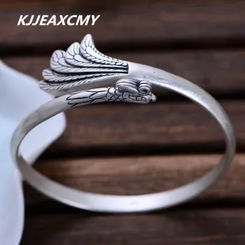 

KJJEAXCMY S999 Zuyin jewelry silver bracelets simple retro beautiful peacock