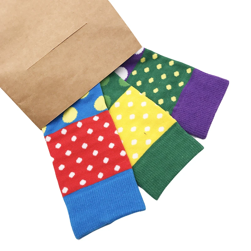 VPM 3 زوج/وحدة بتمشيط القطن الرجال طاقم الجوارب الخريف الشتاء نوعية جيدة الملونة شريط نقطة تجارية طويلة جورب ل الذكور