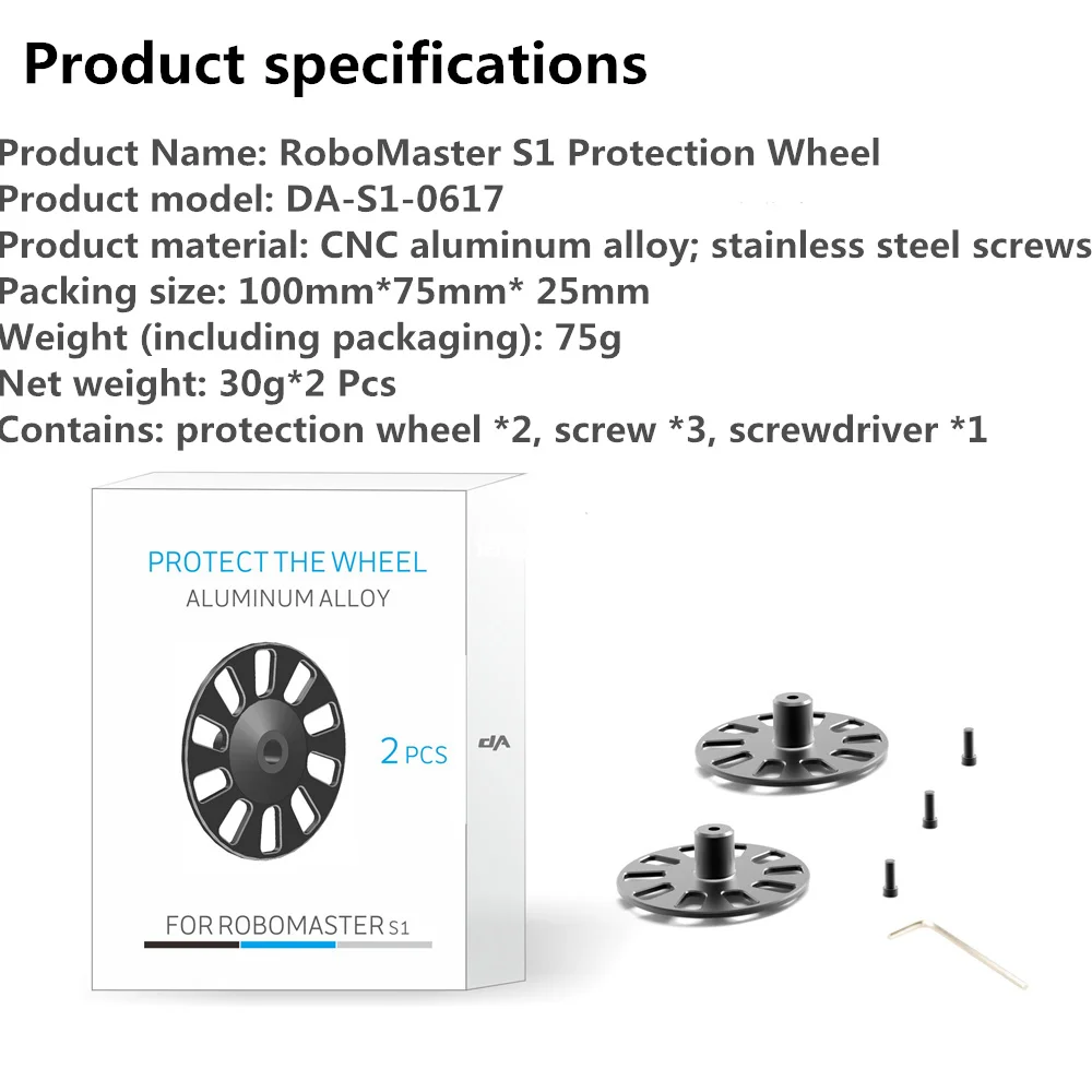 2Pcs Protective Wheel for RoboMaster S1 Aluminum Alloy Protect the Wheel RoboMaster S1 Parts-6