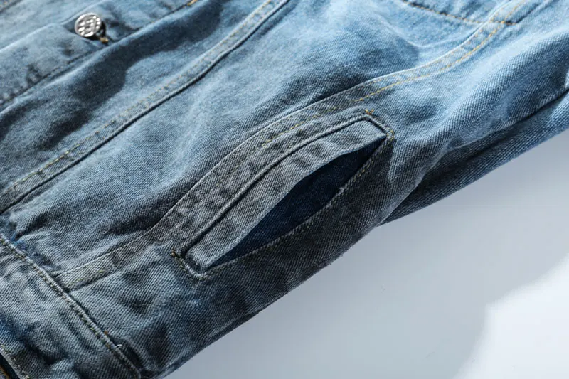 Patchwork Ripped Hole Destroyed Tie Dye Denim Jackets 7