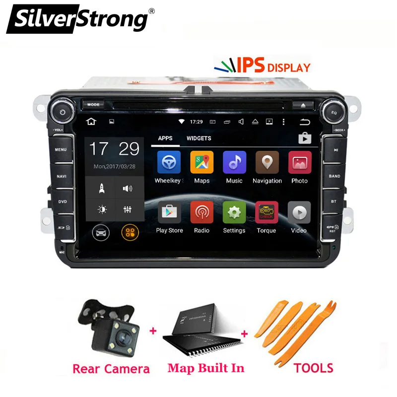 SilverStrong 2Din ips ANDROID9.0 автомобильный DVD для VW Android для Volkswagen для Passat для гольфа для Polo/Octavia радио для Skoda 801 - Цвет: 801X30 CAM