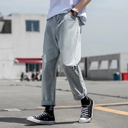 Spring Summer 2019 Fashion Man Straight Jean Men Ripped Holes Denim Pant Loose Falling Male Skateboard Joker Quality Trousers Spring Summer 2019 Fashion Man Straight Jean Men Ripped Holes Denim Pant Loose Falling Male Skateboard Joker Quality Trousers
