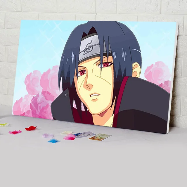 Nessuna Cornice YIYEBAOFU DIY Dipingere con i Numeri Naruto Shippuden Personaggio retr/ò Decorazione della Famiglia Pittura Decorazione della casa di Alta qualit/à Pittura murale40x50cm